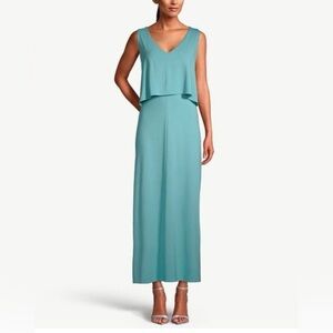 Chico's Plus Size 4 20/22 (2X)  Teal Layered Maxi Dress